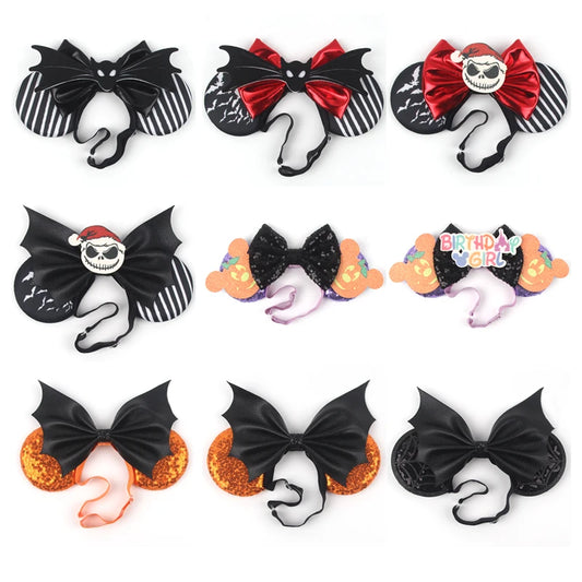 Halloween Collection Disney Mouse Ears Adjustable Elastic Headband For Babies, Kids, And Adults