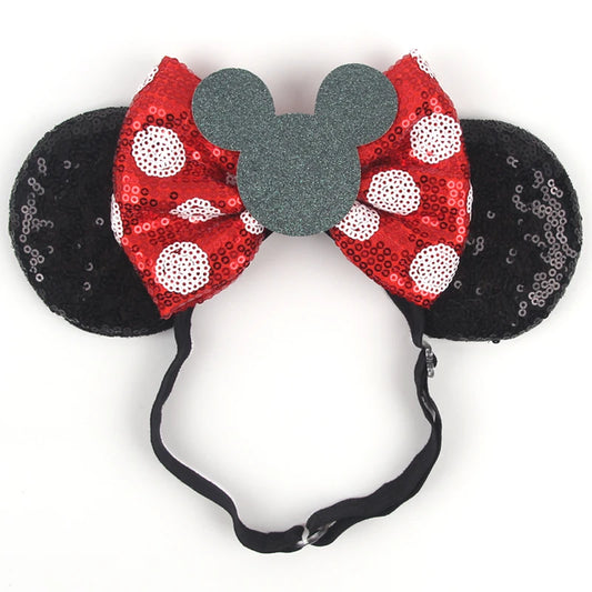 Minnie Mouse Disney Mouse Ears Adjustable Elastic Headband For Babies, Kids, And Adults