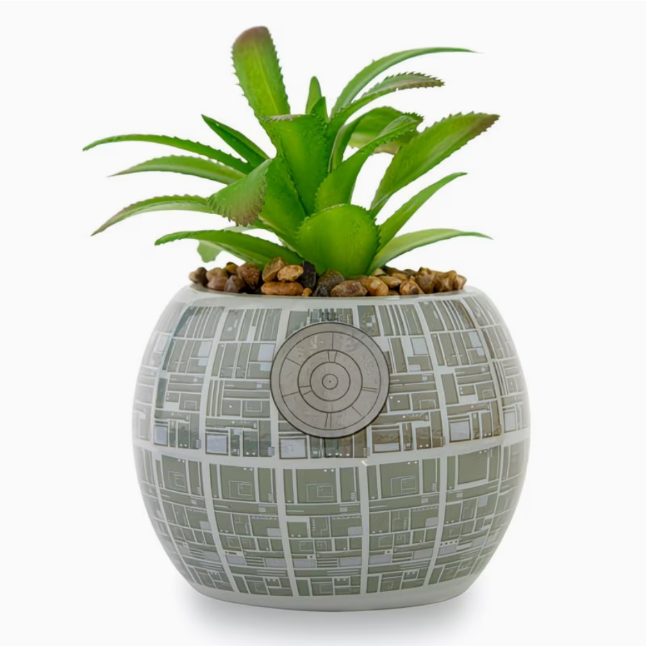 Star Wars Death Star 3-Inch Ceramic Mini Planter With Artificial Succulent - Ambrie