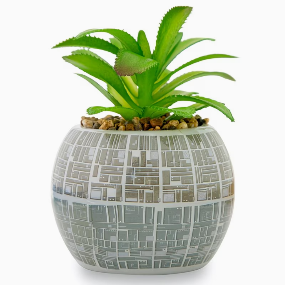 Star Wars Death Star 3-Inch Ceramic Mini Planter With Artificial Succulent - Ambrie