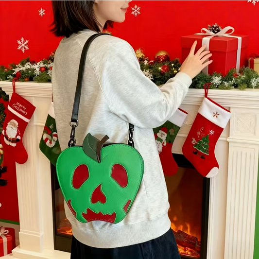 Disney Evil Apple Green & Red Apple Skull Crossbody Bag - Ambrie