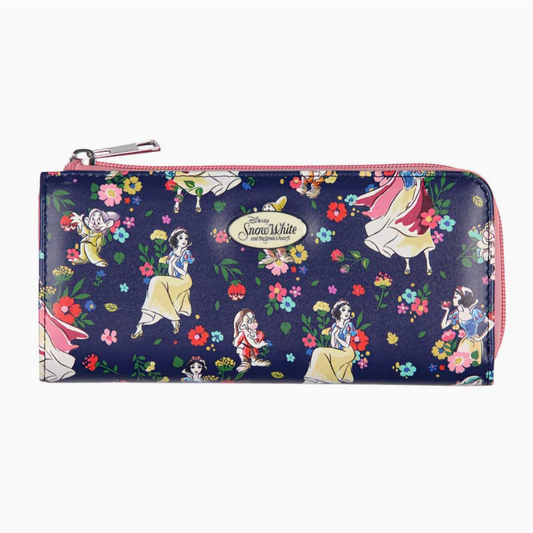 Disney Snow White and The Seven Dwarfs Floral Faux Leather Zip Around Wallet - Ambrie