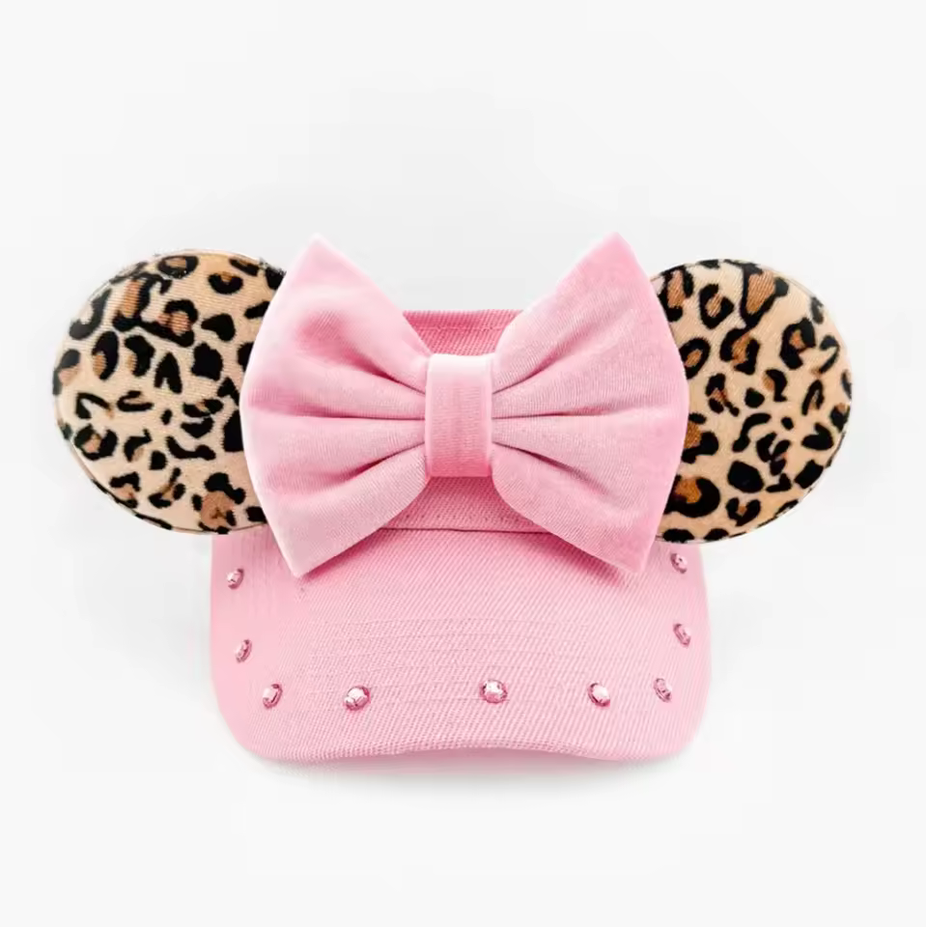 Pink Leopard Mouse Ear Headband – Adult
