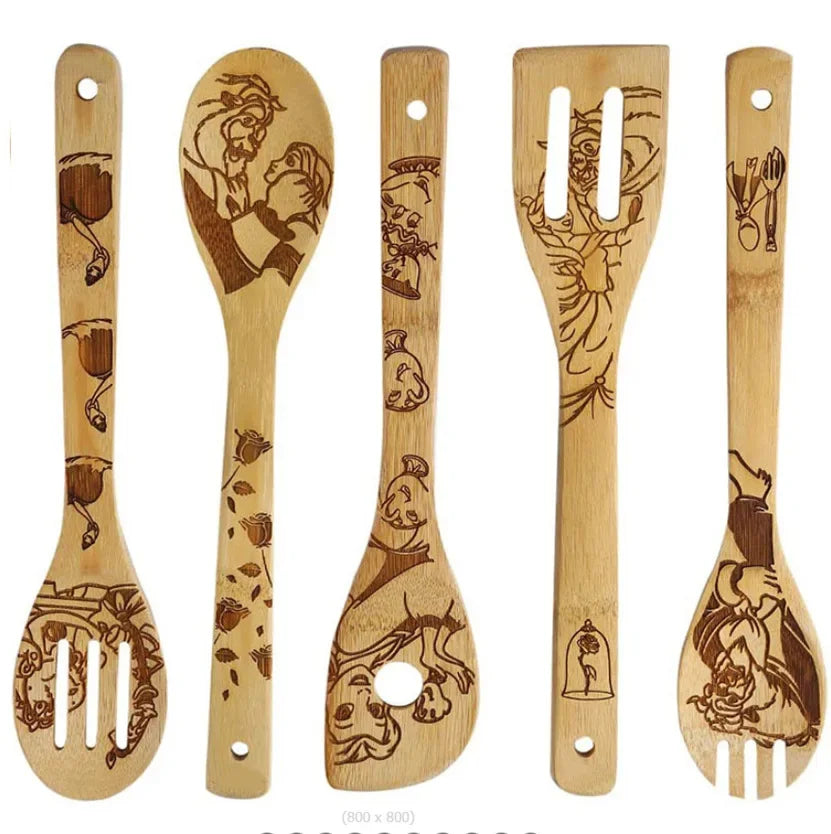 Disney 5pcs Spatula Wooden Spatula Kitchen Supplies