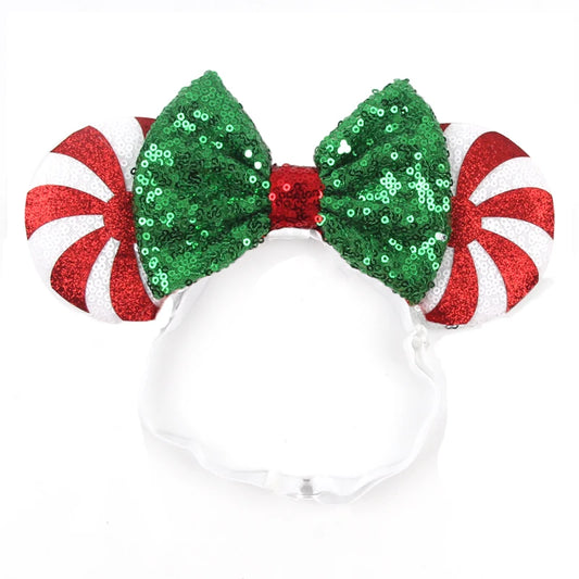 Peppermint Disney Mouse Ears Adjustable Elastic Headband For Babies, Kids, And Adults