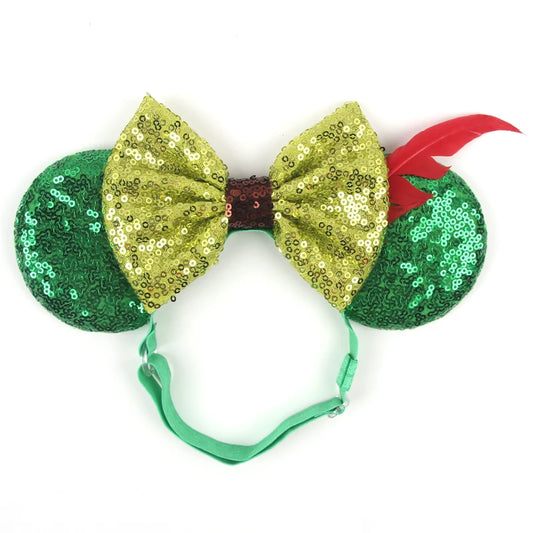 Peter Pan Disney Mouse Ears Adjustable Elastic Headband For Babies, Kids, And Adults