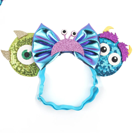 Monsters Inc Disney Mouse Ears Adjustable Elastic Headband For Babies, Kids, And Adults