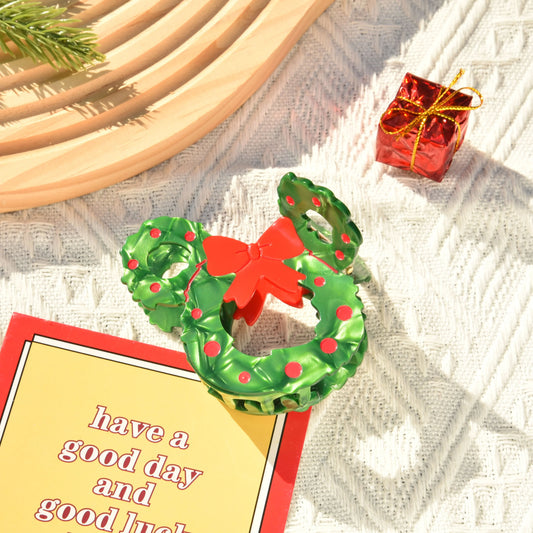 Disney Mickey Christmas Wreath Hair Claw Hair Clip