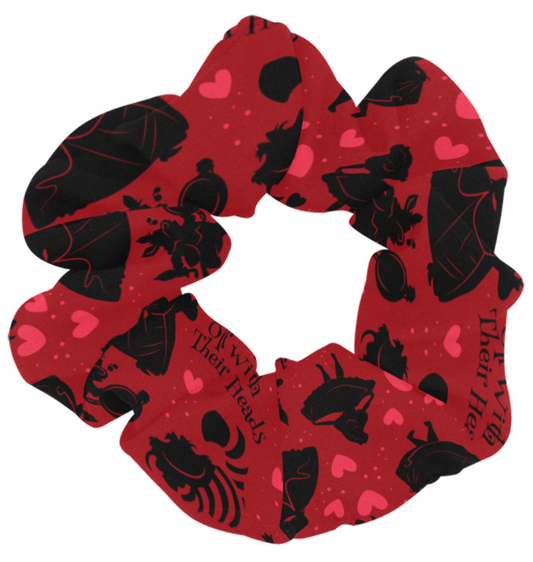 Disney Alice In Wonderland Queen Of Hearts Off With Their Heads Hair Scrunchie