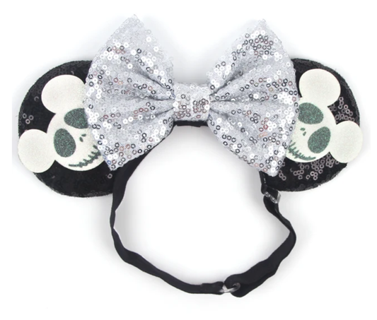 Mickey Mouse Jack Halloween Disney Mouse Ears Adjustable Elastic Headband For Babies, Kids, And Adults