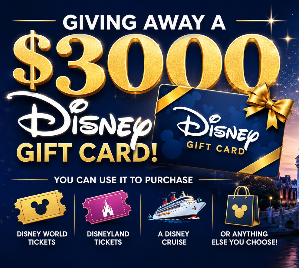 $3,000 Disney Gift Card Giveaway
