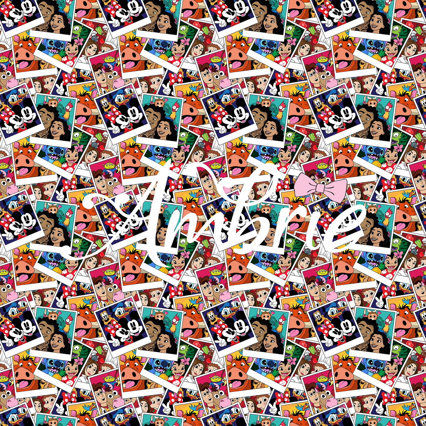 Selfies Pattern, Magical Cartoon Seamless pattern, Fabric Sublimation