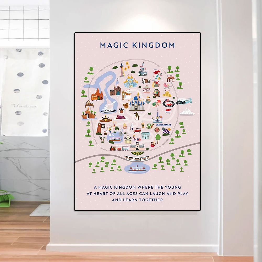 Disney Theme Park Magic Kingdom Canvas Wall Poster