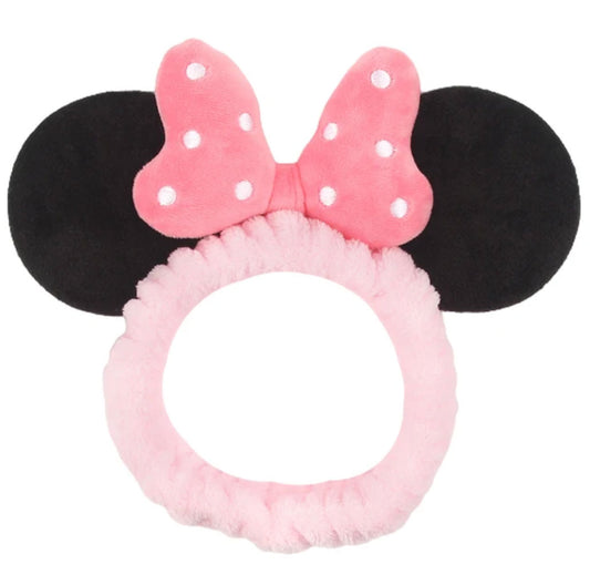 Disney Pink With Pink And White Bow Headband Ears