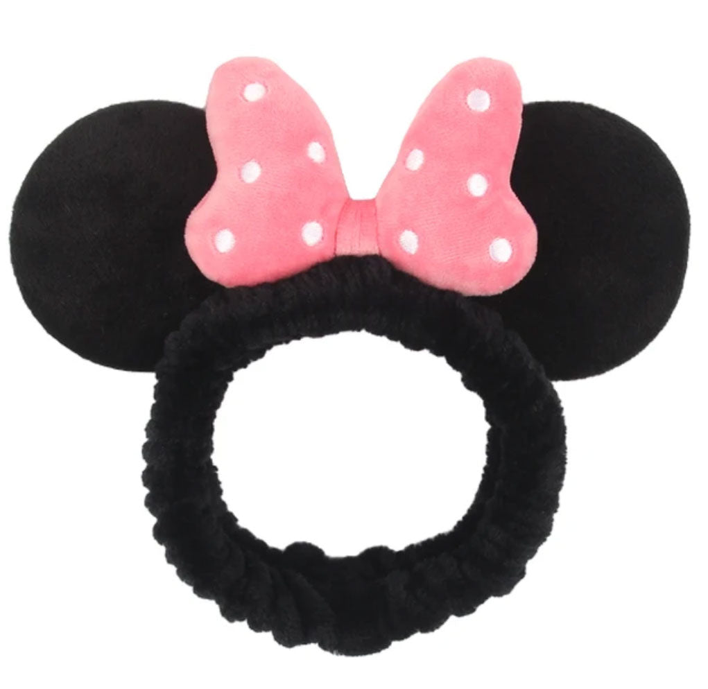 Disney Black With Pink And White Bow Headband Ears