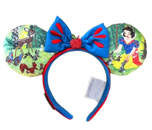Snow White Sequin Disney Mickey Ears For Adults Headband Hair Accessory