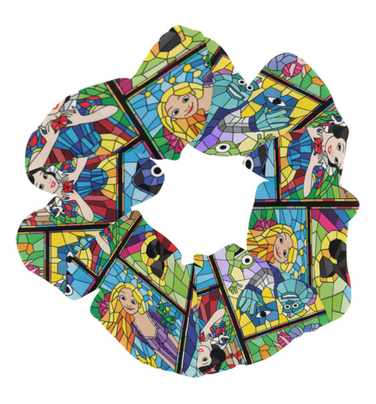 Stained Glass Characters Hair Scrunchie