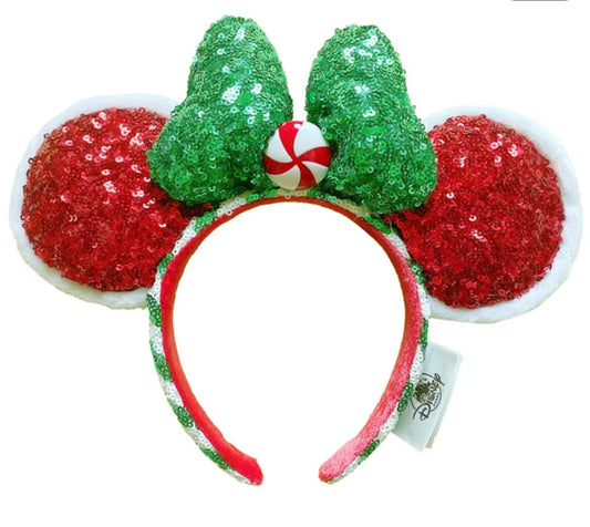 Disney Christmas Peppermint Sequins Ears Headband Hair Accessory