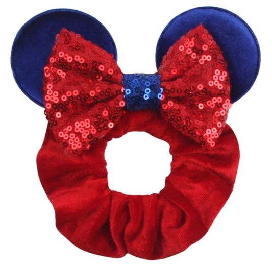 Independence Day Red Bow Mickey Scrunchie