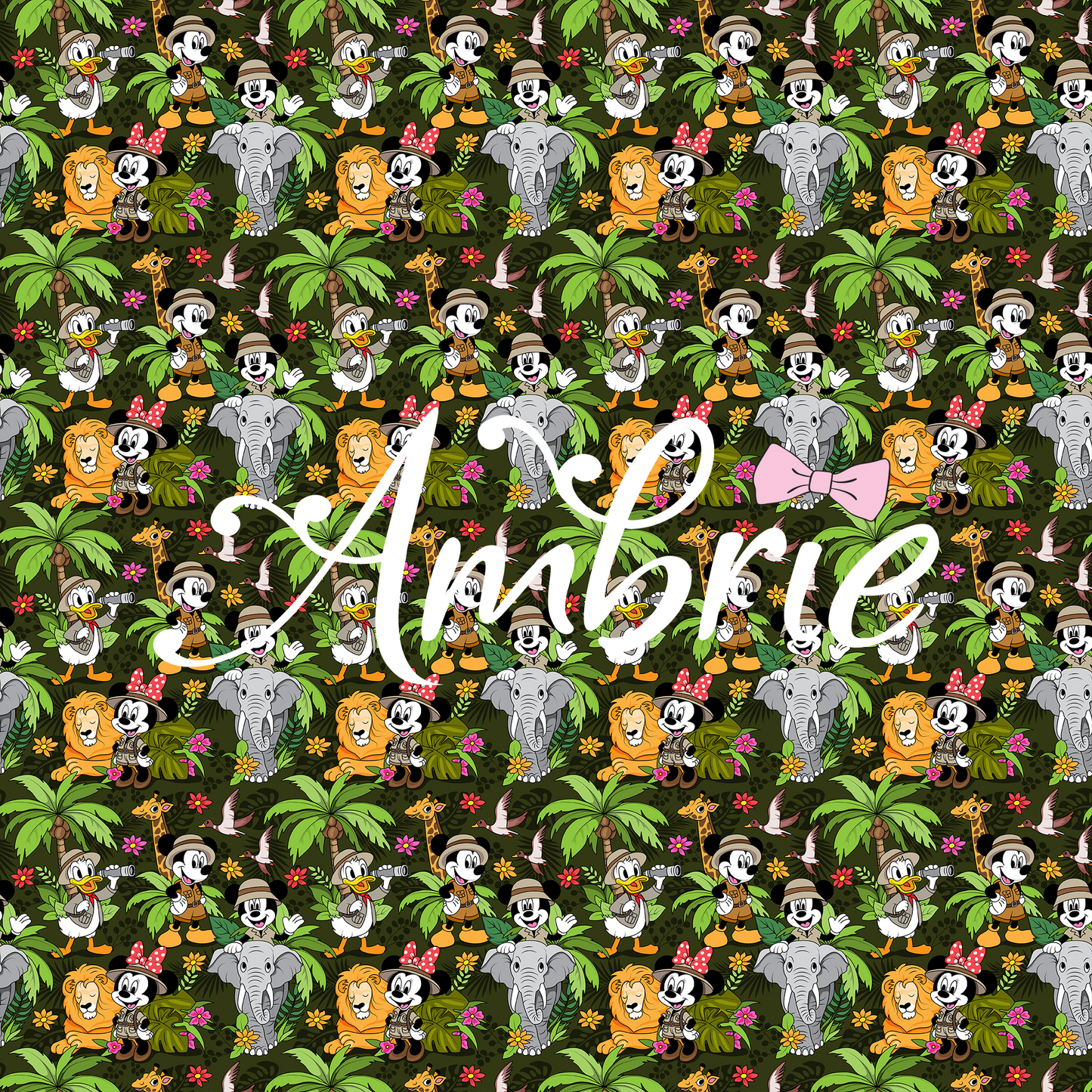 Safari Seamless Pattern, Magical Cartoon Seamless pattern, Fabric Sublimation