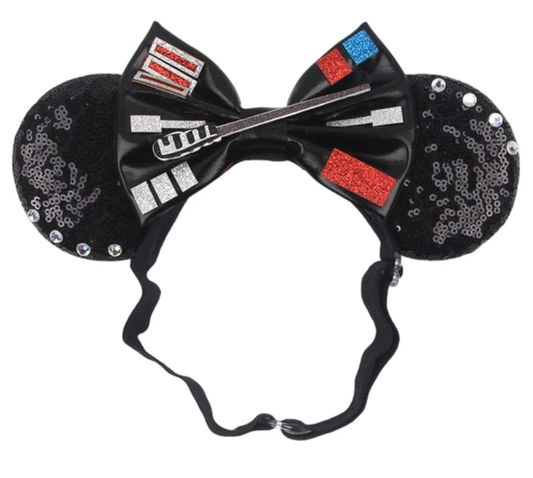 Star Wars Darth Vader Disney Mouse Ears Adjustable Elastic Headband For Babies, Kids, And Adults