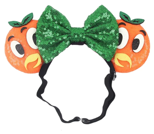 Orange Bird Disney Mouse Ears Adjustable Elastic Headband For Babies, Kids, And Adults