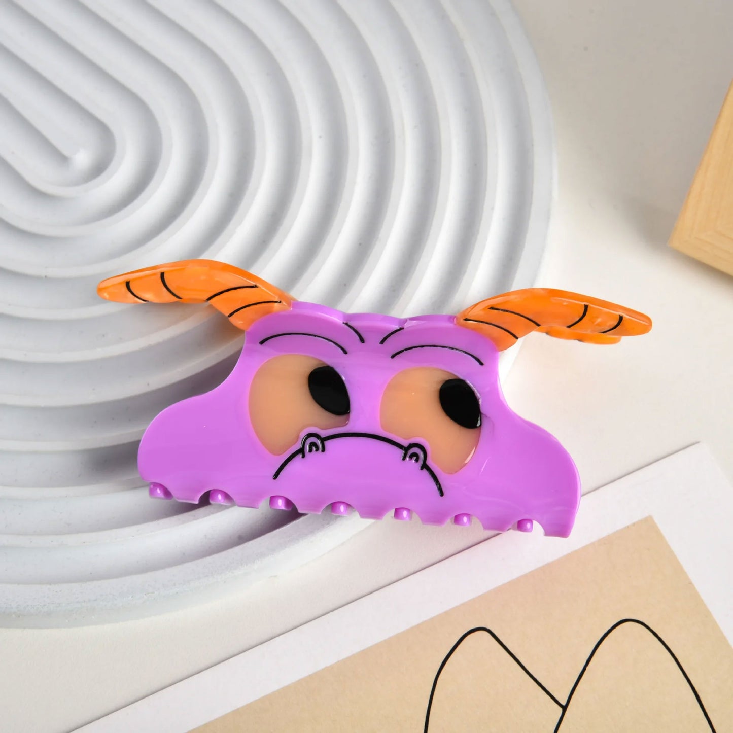 Epcot Figment And Orange Bird Hair Claw Hair Clip