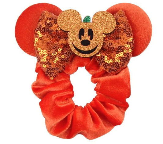 Mickey Halloween Pumpkin Scrunchie