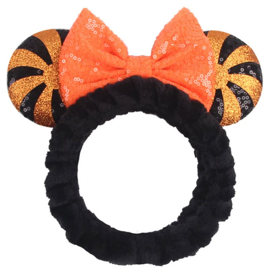 Disney Orange Pinwheels Orange Bow Headband Ears