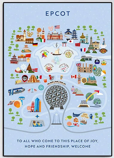 Disney Theme Park Epcot Canvas Wall Poster