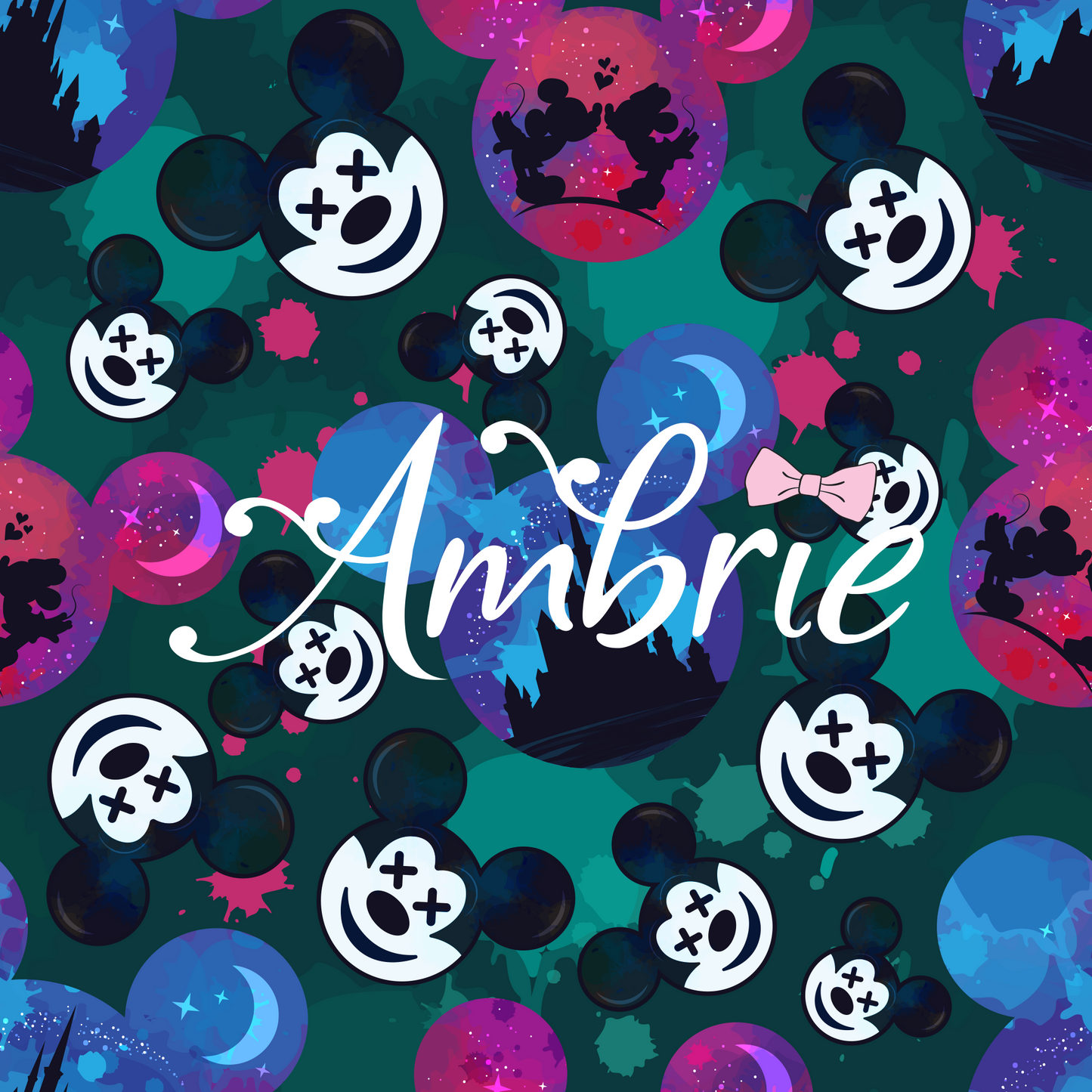 Mickey Globes Seamless Pattern, Magical Cartoon Seamless pattern, Fabric Sublimation