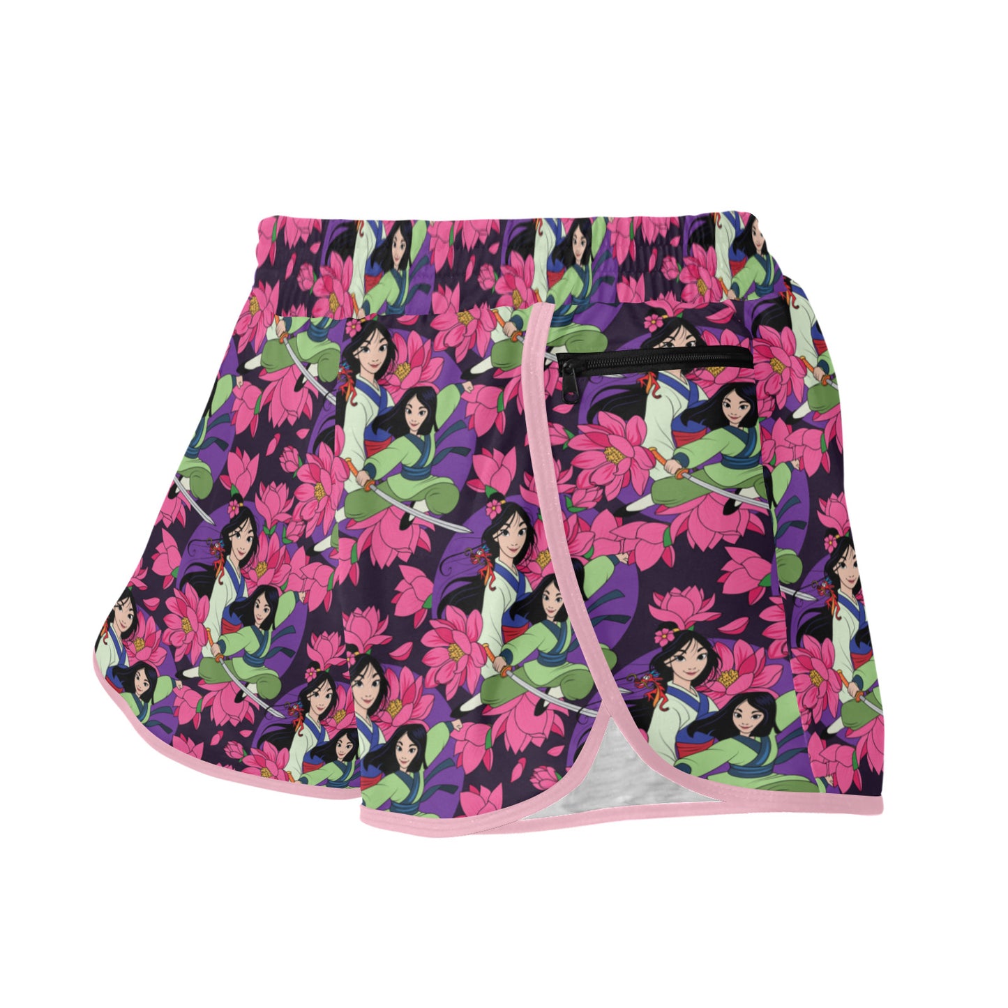 Blooming Flowers Women's Athletic Sports Shorts