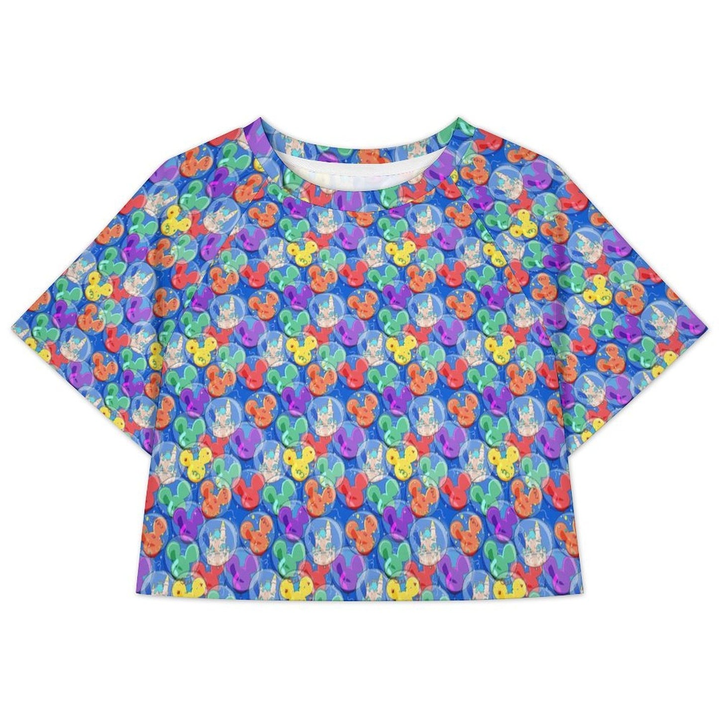All Over Print Cropped Ralgan T-Shirt - Ambrie