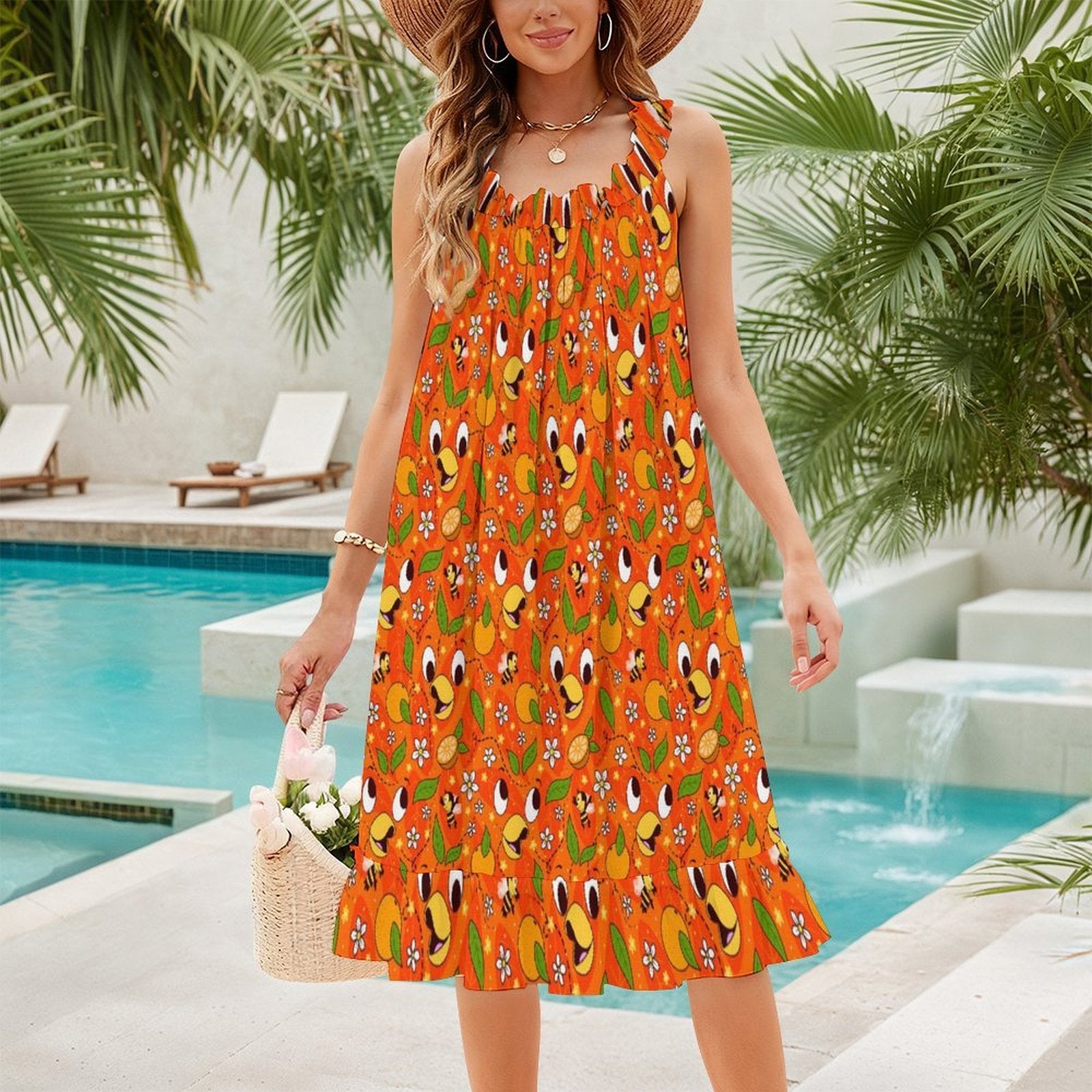Women's Ruffled Strap Dress - Ambrie