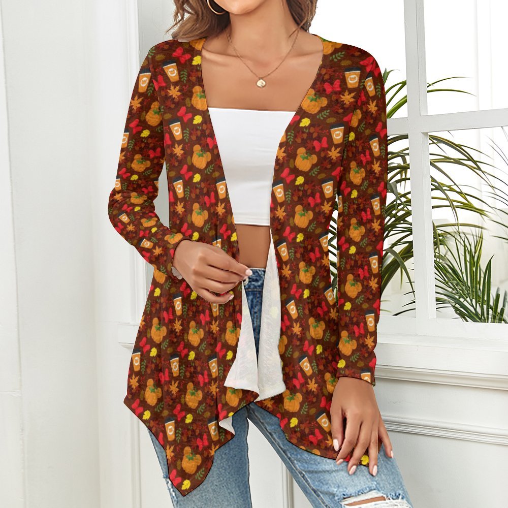 Fall Pumpkins Women's Short Cardigan