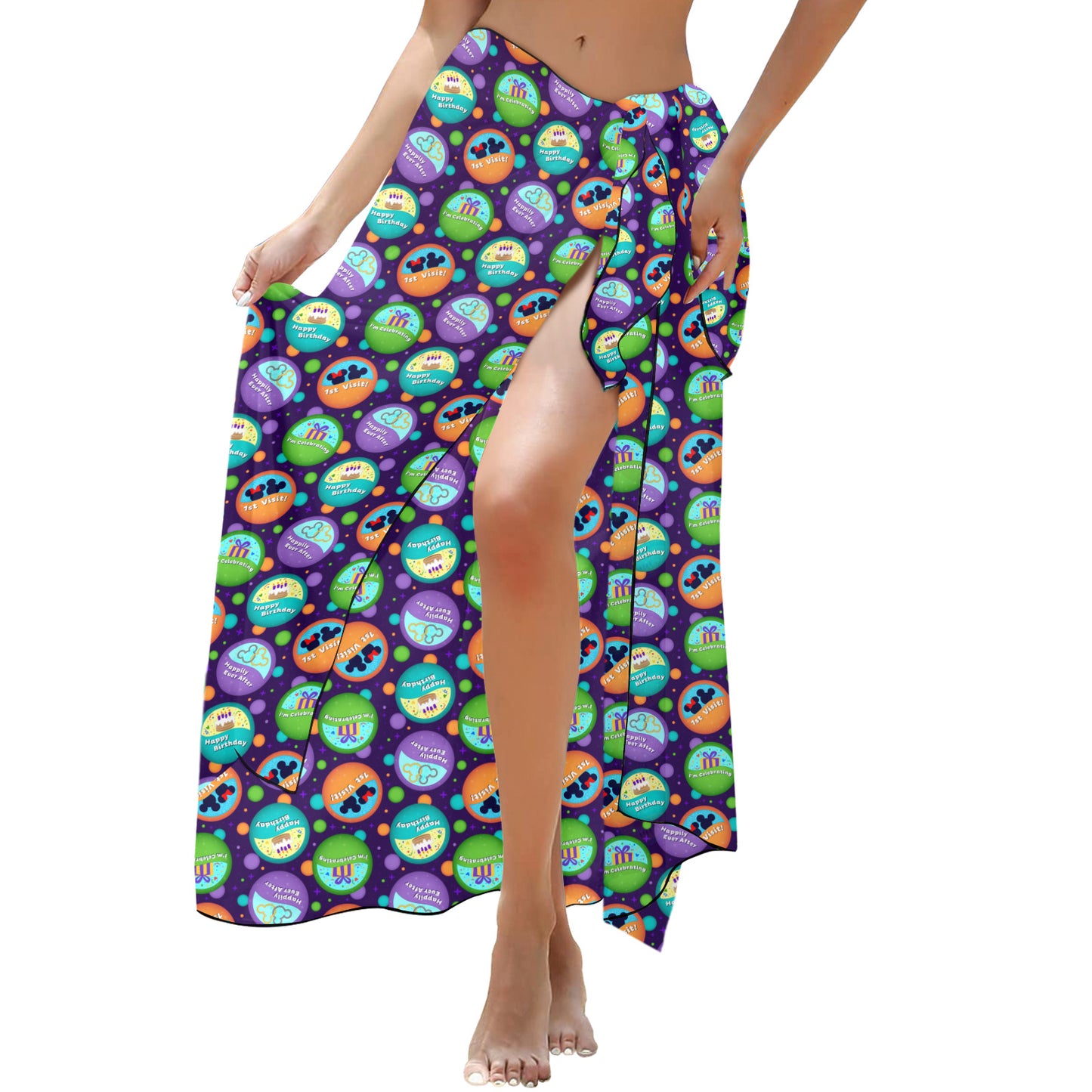 Button Collector Long Beach Sarong Wrap