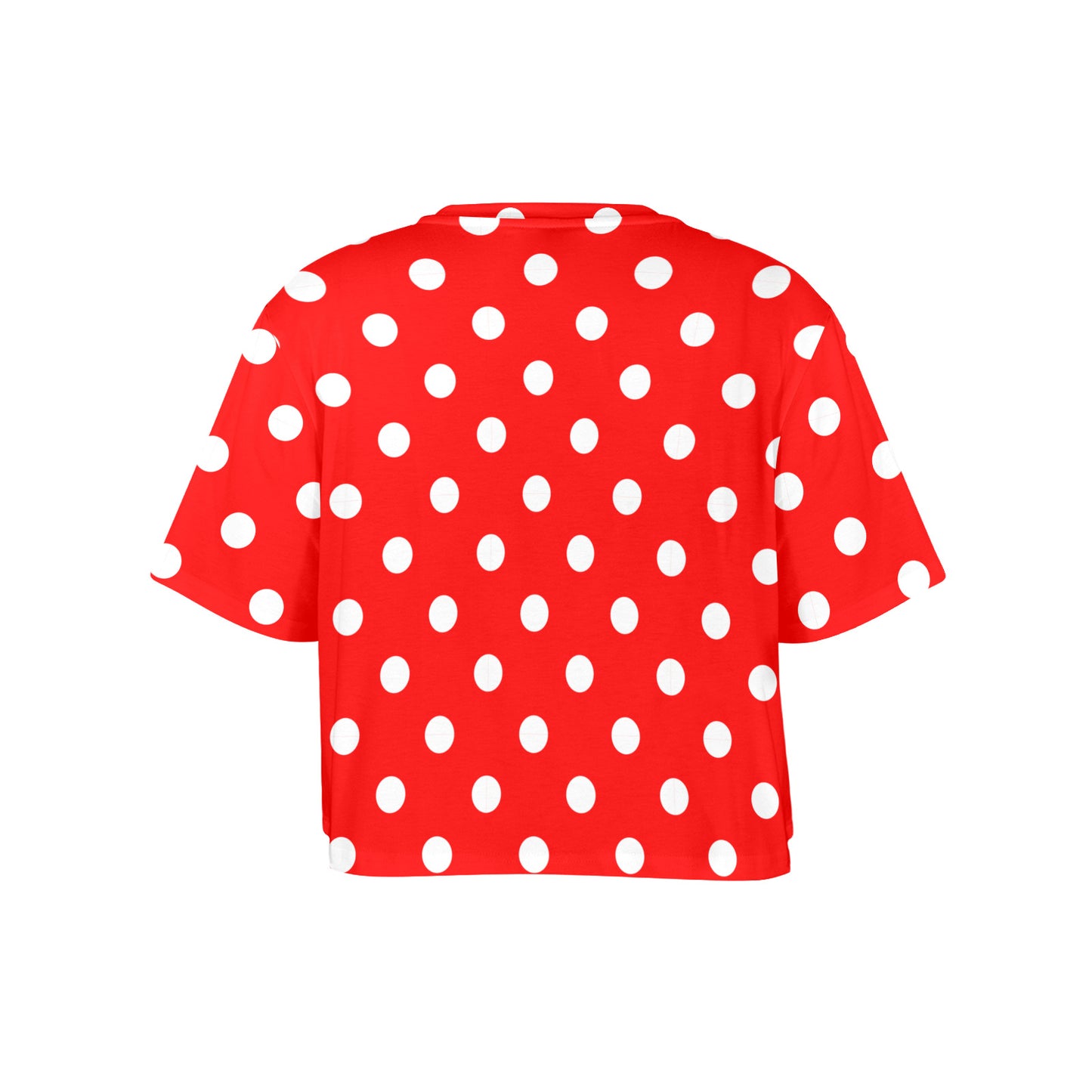 Red With White Polka Dots Women's Cropped T-shirt