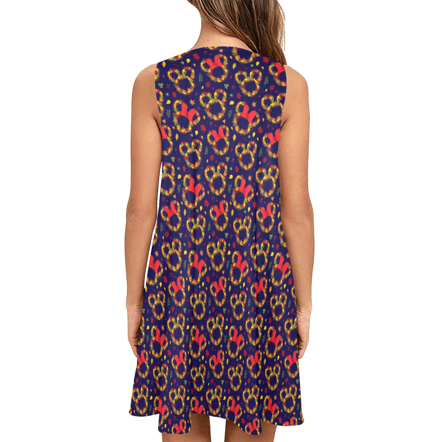 Fall Leaves Sleeveless A-Line Pocket Dress