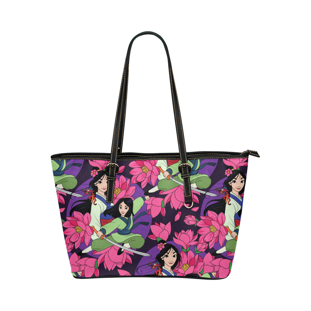 Disney Mulan Blooming Flowers Leather Tote Bag