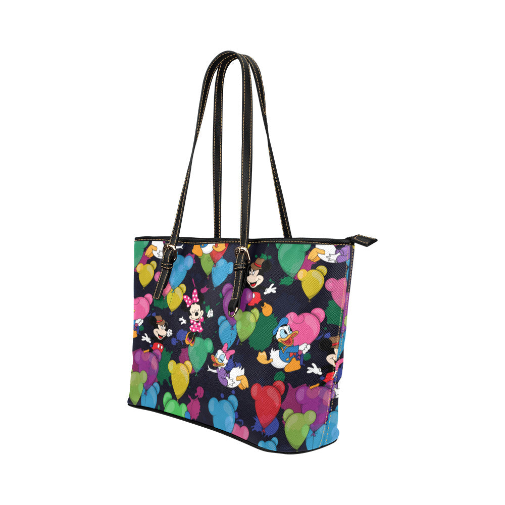 Character Balloons Leather Tote Bag