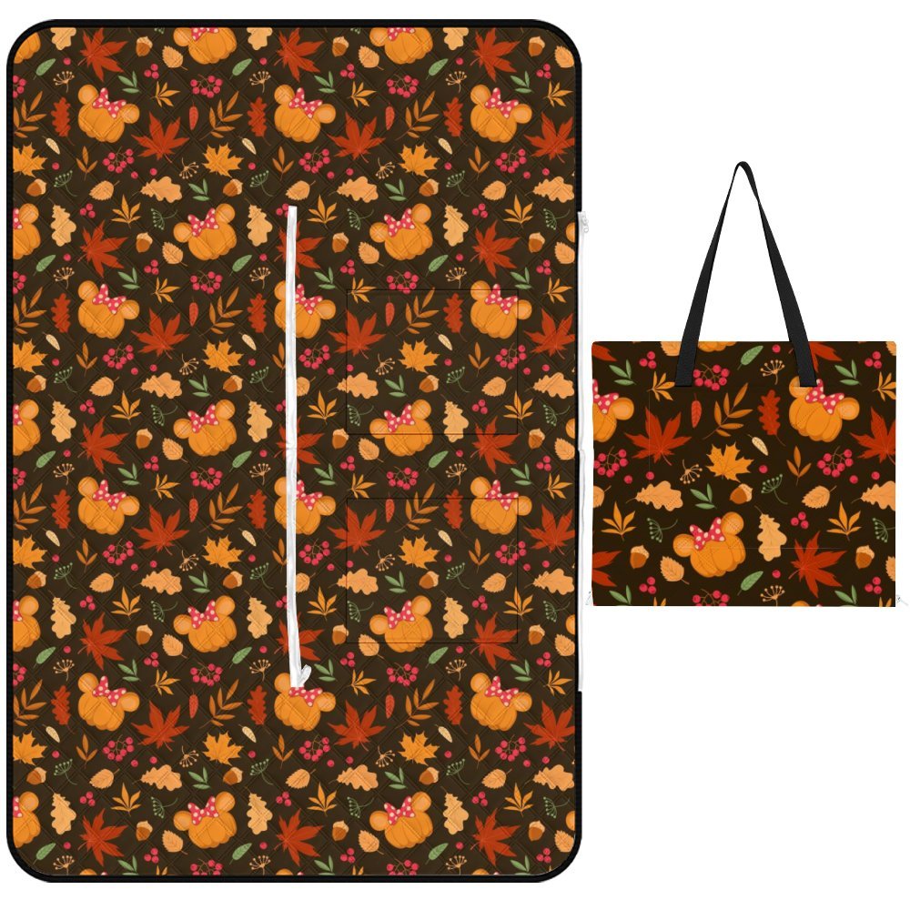 Fall Pumpkins Zipper Picnic Mat