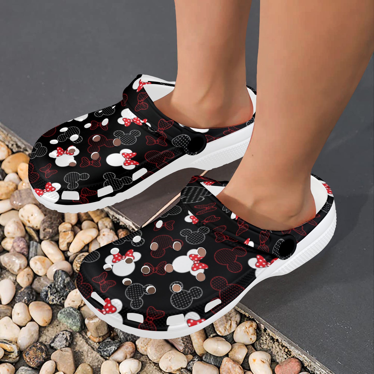 Mickey And Minnie Dots Foam Clogs for Adults