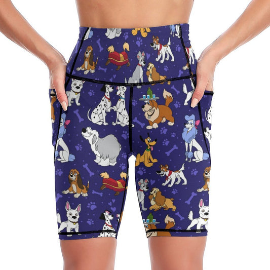 Dog Favorites Women's Knee Length Athletic Yoga Shorts With Pockets