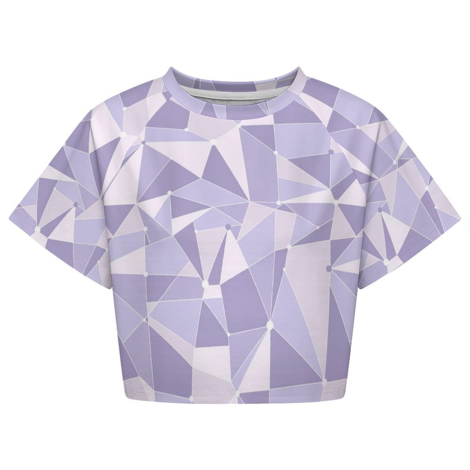 All Over Print Cropped Ralgan T-Shirt - Ambrie