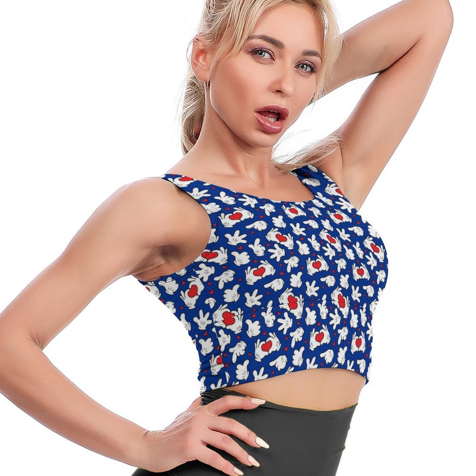 Happy Hands Women's Crop Tank Top - Ambrie