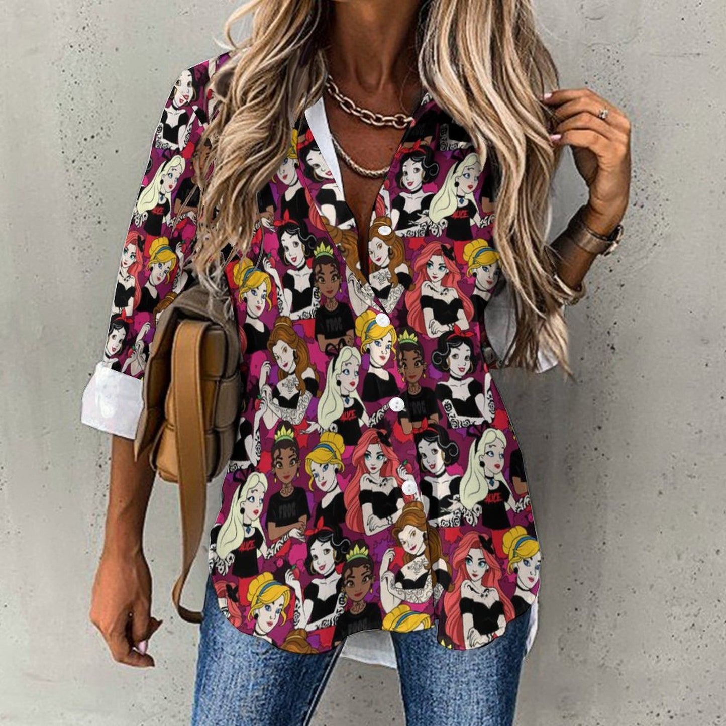 Bad Girls Long Sleeve Button Up Blouse