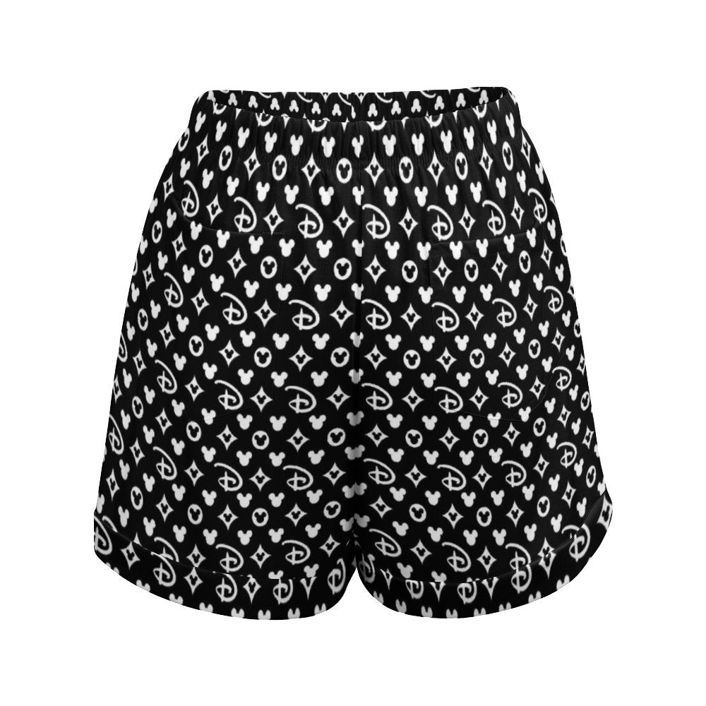 Designer Women's High-Waisted Loose Shorts With Pockets