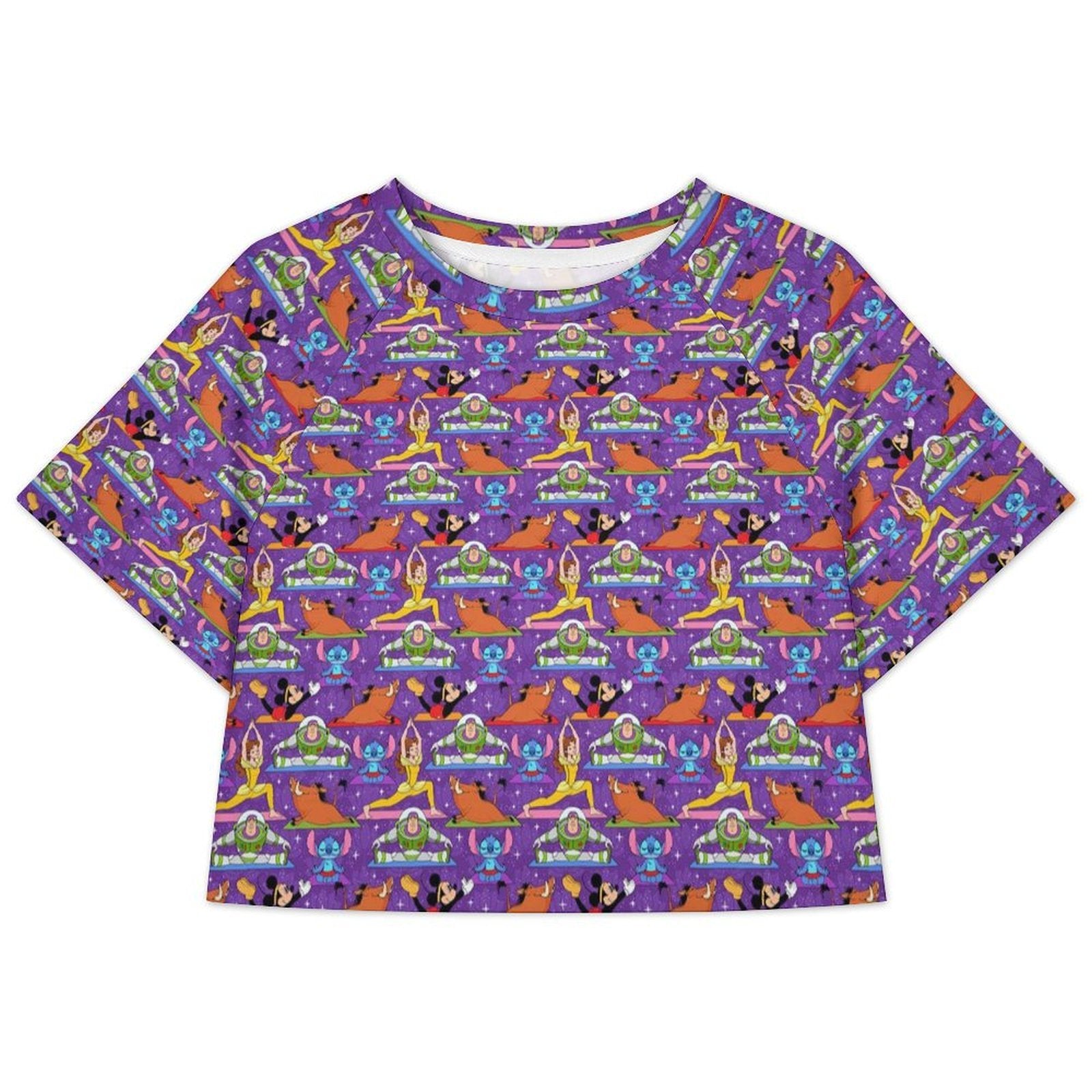 All Over Print Cropped Ralgan T-Shirt - Ambrie