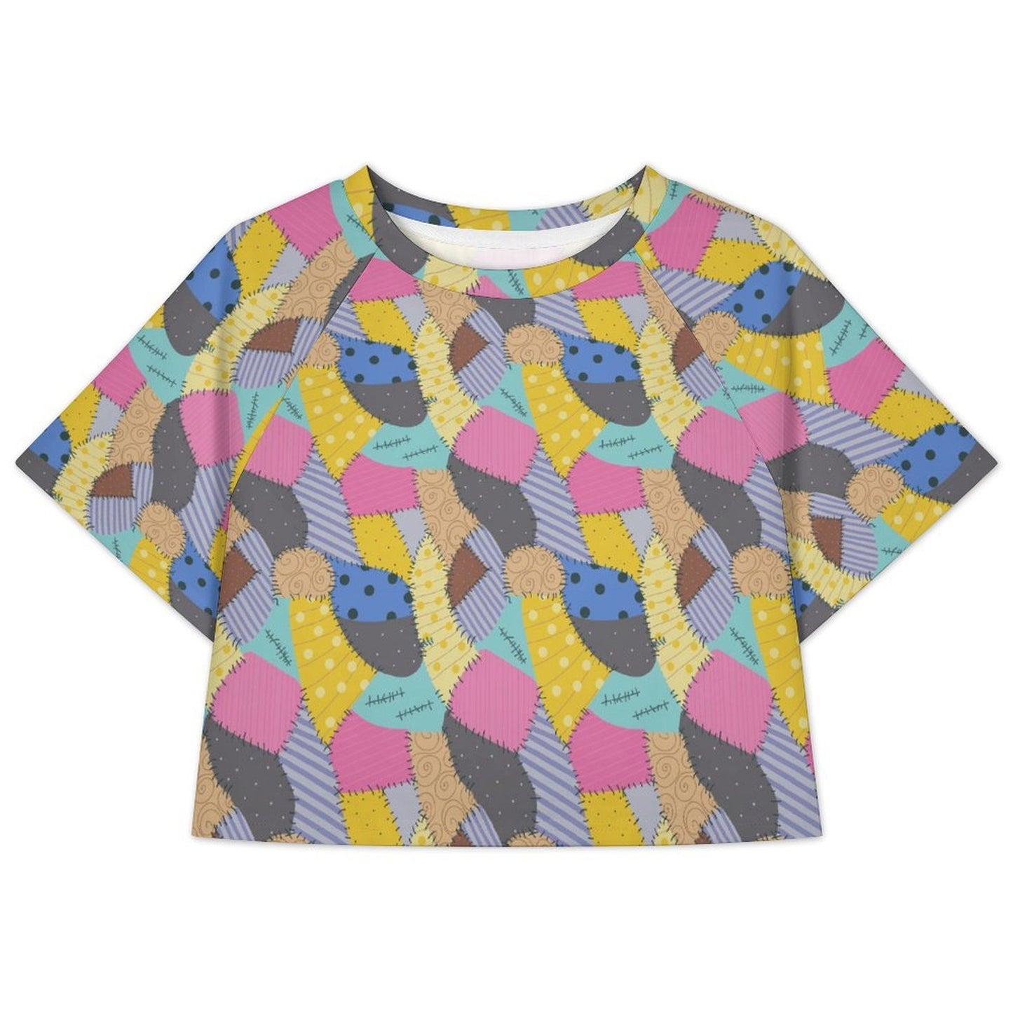 All Over Print Cropped Ralgan T-Shirt - Ambrie