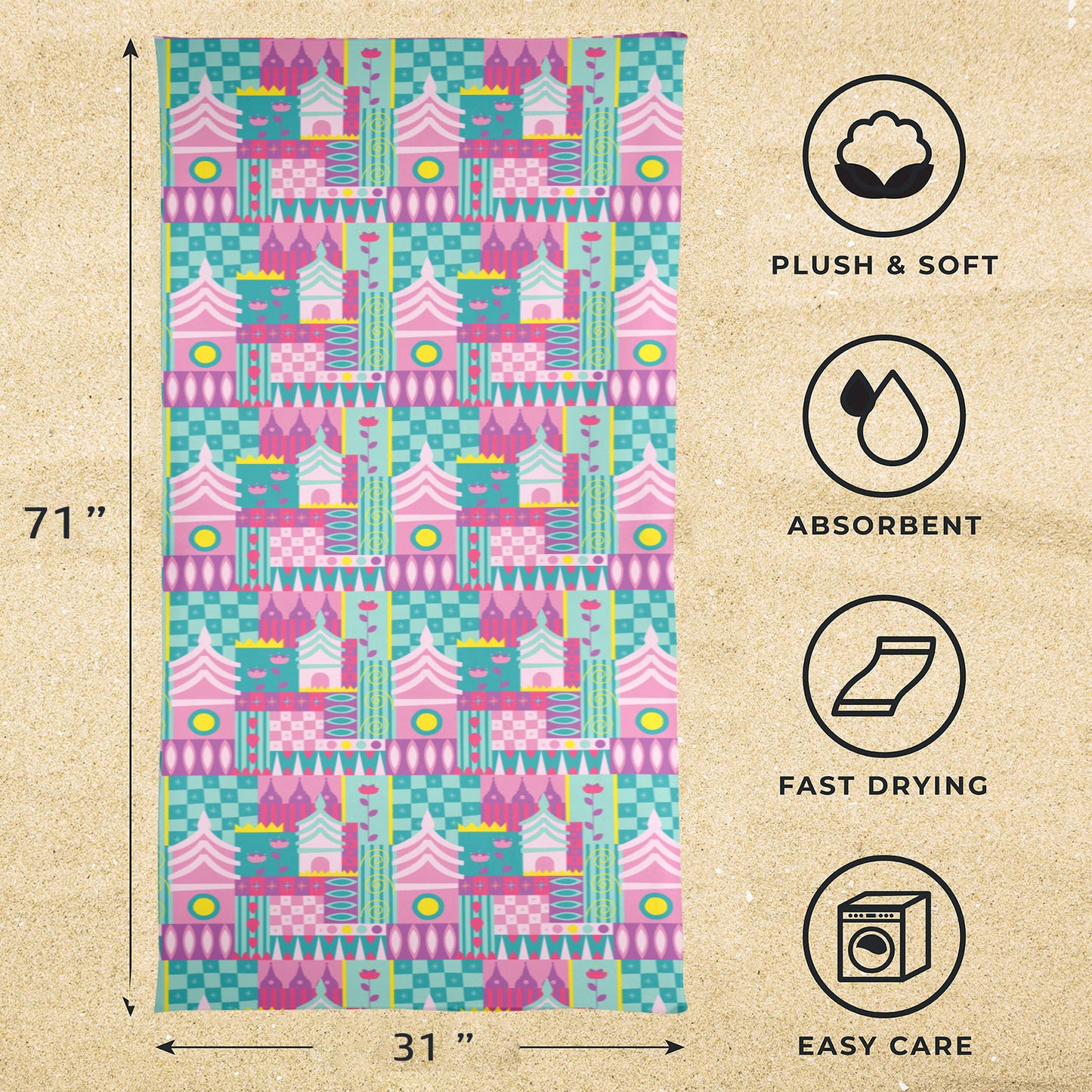 Small World Beach Towel